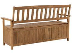 Beliani Záhradná lavička z akáciového dreva s úložným priestorom 160 cm SOVANA