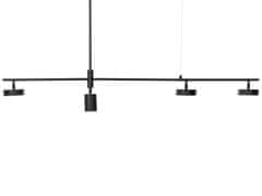 Beliani Závesné svietidlo 4-žiarovkové LED kovové čierne FOYLE