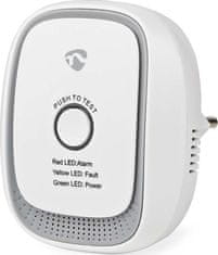 Nedis chytrý detektor plynu/ Zigbee 3.0/ síťové napájení/ životnost 5 let/ EN 50194-1:2009/ Android & iOS/ 75 dB/ bílý
