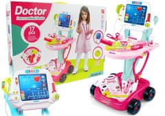 KECJA Doktorský vozík pre dievčatá s príslušenstvom, Doktorská súprava ružová