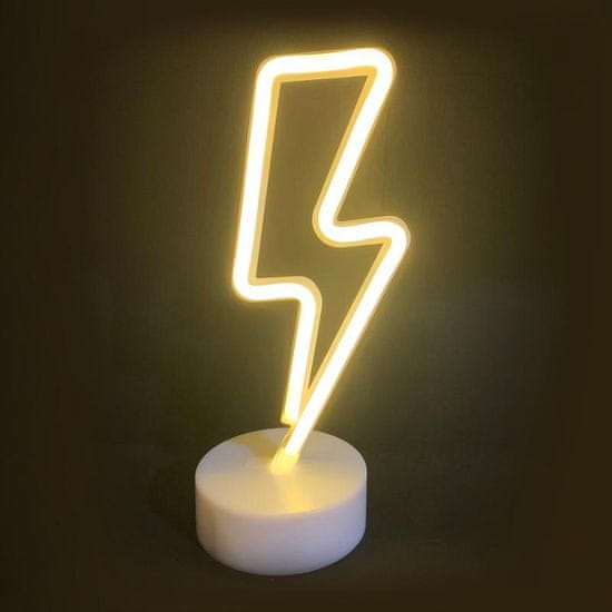 ACA ACA Lighting BLESK, 34 neónová LED lampička na batérie (3xAA) / USB, teplá biela, IP20, 9.5x10x26.5cm F04001318