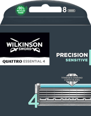 Wilkinson Sword Quattro Essential Precision Sensitive náhradné hlavice 8 ks