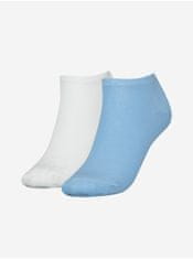 Tommy Hilfiger Súprava dvoch párov dámskych ponožiek v bielej a modrej farbe Tommy Hilfiger 35-38