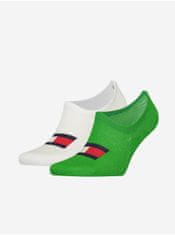 Tommy Hilfiger Súprava dvoch párov ponožiek v bielej a zelenej farbe Tommy Hilfiger 43-46