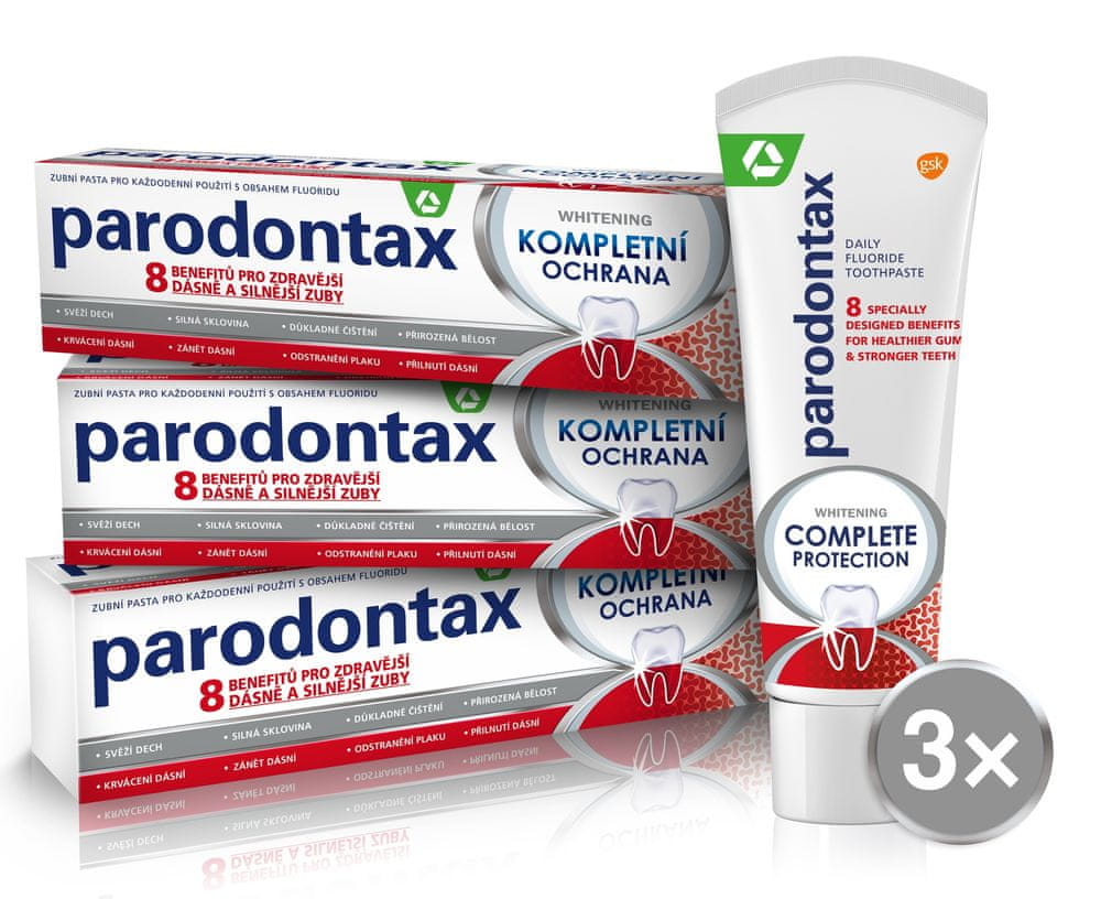 Parodontax Kompletná ochrana Whitening 75 ml 3ks