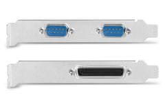 AXAGON PCEA-PSN, PCIe radič - 1x paralelný (LPT) + 2x sériový port (RS232) 250 kbps, vr. LP