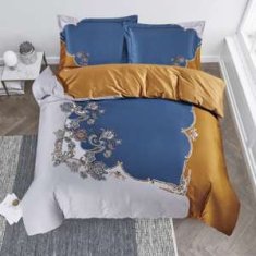 Svilanit Bavlnená saténová posteľná bielizeň PREMIUM s potlačou Svilanit Quinn, 140 x 200 + 50 x 70 cm, 100% bavlna egyptskej kvality, Dotyk prírody.
