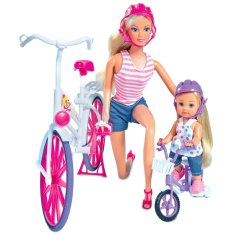 SIMBA Steffi a Evi Love Doll Jazda na bicykli 