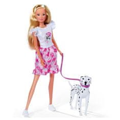 SIMBA Steffi a Evi Doll na prechádzke so psom