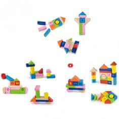 Viga Toys Vzdelávacie drevené kocky 100 prvkov. Čísla Písmená