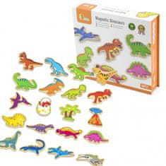 Viga Toys Drevené magnety na chladničku Dinosaury 20 ks