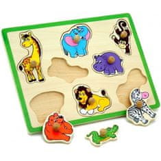 Viga Toys Drevené puzzle Zoo puzzle