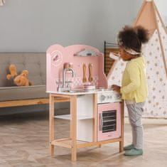 Viga Toys PolarB Drevená kuchynská linka s príslušenstvom Silver - Pink