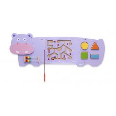 Viga Toys Senzorická drevená manipulačná doska Hippo Montessori