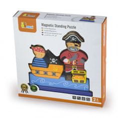 Viga Toys Drevené magnetické kocky Pirátska sada 10 prvkov