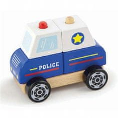 Viga Toys Drevené policajné auto pre najmenšie deti