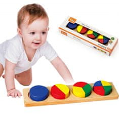 Viga Toys Drevené puzzle Matematické zlomky 11 dielikov Montessori
