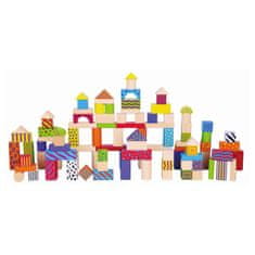 Viga Toys Vzdelávacie drevené kocky vo vedre Mesto 100 kusov