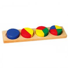 Viga Toys Drevené puzzle Matematické zlomky 11 dielikov Montessori