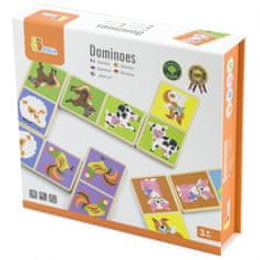 Viga Toys Drevené domino Farmy hra 28 kusov Montessori