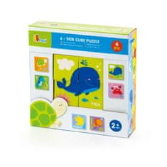 Viga Toys Drevené morské puzzle 4 Montessori bloky