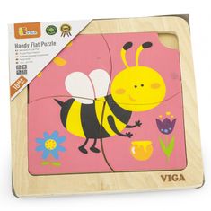 Viga Toys Praktické drevené puzzle Bee