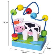 Viga Toys Drevené bludisko Motor Loop Little Cow