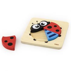 Viga Toys Prvé detské drevené puzzle Beruška