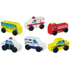 Viga Toys Drevené mestské vozidlá malého záchranára