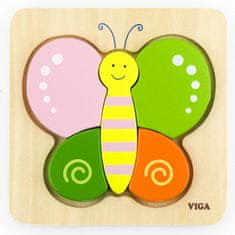 Viga Toys Prvé drevené puzzle motýľa