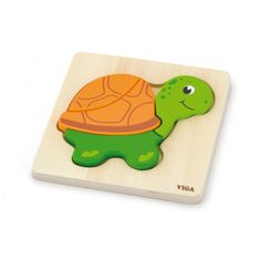 Viga Toys Prvé drevené puzzle pre batoľatá Želva
