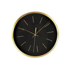 SEGNALE Nástenné hodiny so zlatým rámom 25 cm čierna