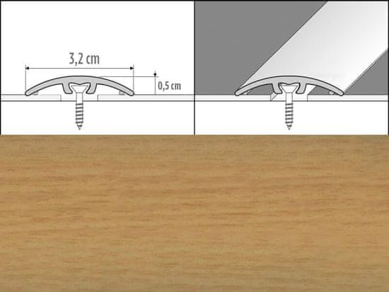 Effector Prechodové lišty A66 - NARÁŽACIE šírka 3,2 x výška 0,54 x dĺžka 93 cm - dub jasný