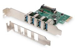 Digitus USB 3.0, 4 Port, PCI Express Add-On karta 4 porty A/F External, VL805 chipset
