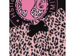 sarcia.eu Dámske čierno-ružové letné pyžamo s krátkym rukávom s leopardím vzorom L