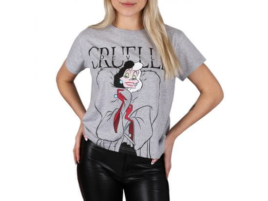 Disney 101 Dalmatians Cruella de Vil Grey dámske bavlnené tričko s krátkym rukávom