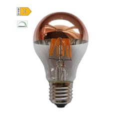 Diolamp LED Filament zrkadlová žiarovka A60 8W/230V/E27/2700K/900Lm/180°/DIM, medený vrchlík
