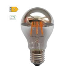 Diolamp LED Filament zrkadlová žiarovka A60 8W/230V/E27/2700K/900Lm/180°/DIM strieborný vrchlík
