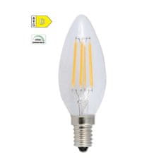 Diolamp LED Filament Candle žiarovka číra C35 4W/230V/E14/2700K/500Lm/360°/Step Dim