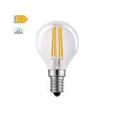 Diolamp LED Filament Mini Globe žiarovka číra P45 4W/230V/E14/2700K/500Lm/360°/Step Dim