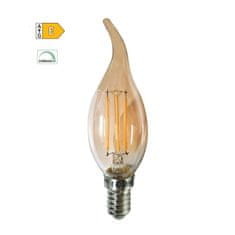 Diolamp LED Filament žiarovka Candle Flame Amber C35 4W/230V/E14/2700K/500Lm/360°/Step Dim