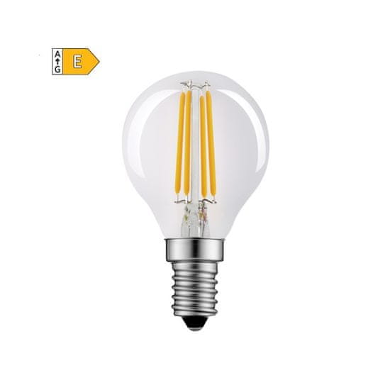 Diolamp LED Filament Mini Globe žiarovka číra P45 6W/230V/E14/4000K/770Lm/360°