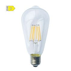 Diolamp LED Filament žiarovka číra ST64 6W/230V/E27/4000K/830Lm/360°