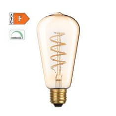 Diolamp LED Spiral Filament žiarovka Amber ST64 4W/230V/E27/1800K/270Lm/360°/Dim