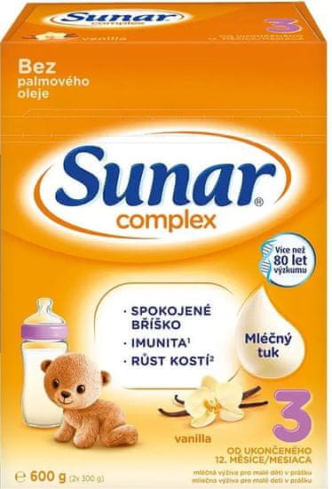 Sunar Complex 3 batoľacie mlieko vanilka 600 g