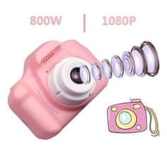 JOJOY® Detský hračkársky mini digitálny fotoaparát a kamera 1080p – ružová | FUNCAM