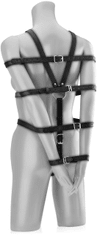 XSARA Kožený vázací postroj - pevné pásy ve formě body - bdsm, sado-maso - 70875128