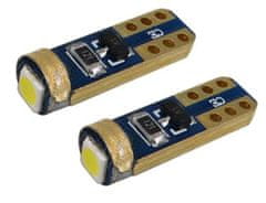 SEFIS LED žiarovka T5 3030 1SMD pre podsvietenie budíkov palubnej dosky - biela 2ks