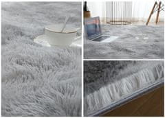 MUVU Huňatý koberec Mäkký koberec SVETLO ŠEDÝ PLYŠOVÝ PLYŠ plyšový koberec 120x170 cm Koberec s dlhým vlasom Shaggy
