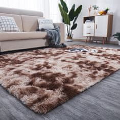 Huňatý koberec Mäkký koberec PLYŠ HNEDÝ PLYŠ 120x170 cm Koberec s dlhým vlasom Shaggy